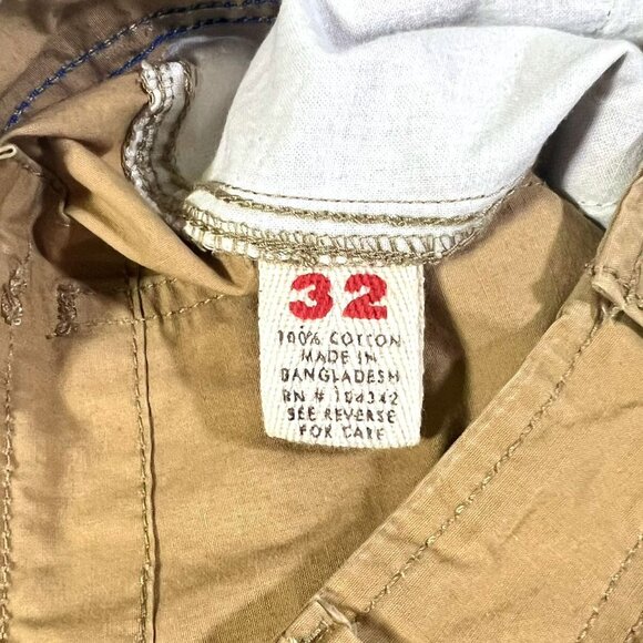 G & M - Men's Size 32 - Tan Cargo Shorts - Pockets 100% Cotton - Picture 4 of 10